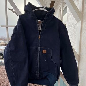 Navy carhartt jacket size lg thermal lined